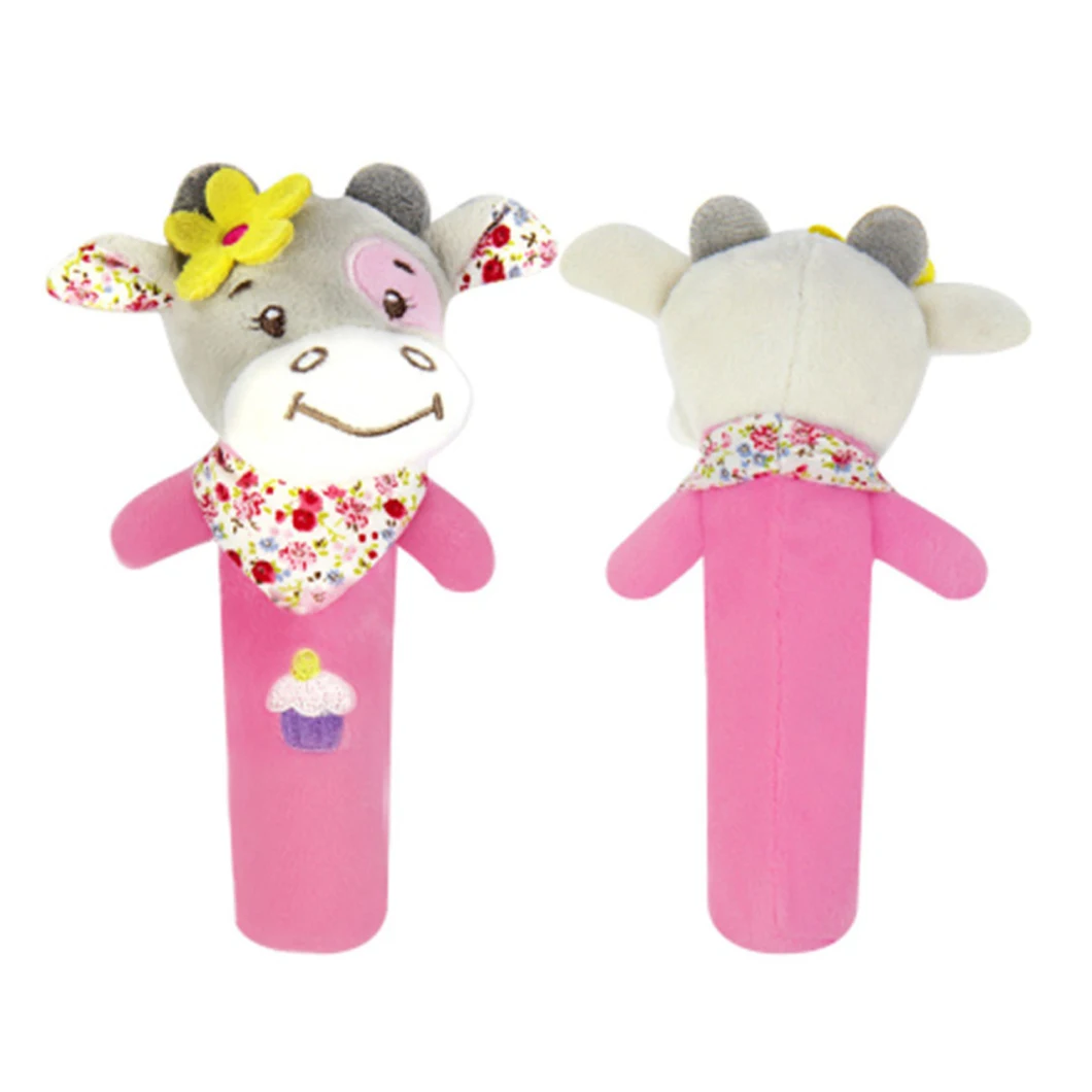 Baby Hand Bell Toys Cute Animal Hand Stick Toys - 20cm