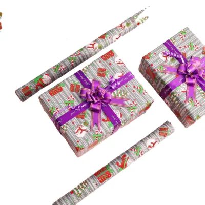 Rouleau de papier d'emballage de Noël Papier d'emballage cadeau Kraft Cadeau de festival d'emballage de papier kraft