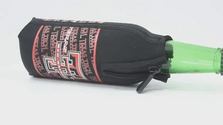 La bouteille faite sur commande promotionnelle du néoprène peut refroidir la douille de support avec la tirette