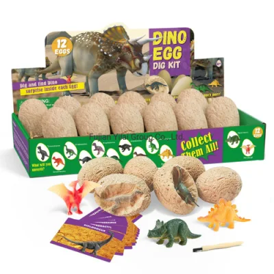 12 PCS Oeufs De Dinosaure Dino Oeuf Dig Kit Jouet Oeuf De Pâques Excavation Outils Science Éducative Tige Fossile Archéologie Jouets Ensemble Cadeau