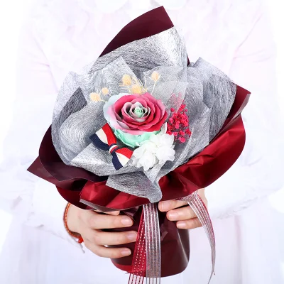 Forever Rose Bouquet Handmade Preserveed Real Flower Rose Eternal Rose Women Unique Gift for Christmas, Valentine′s Day, Birthday, Mother′s Day