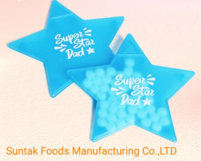 Projet de promotion de cadeau de festival de menthes de carte en plastique de forme d'étoile